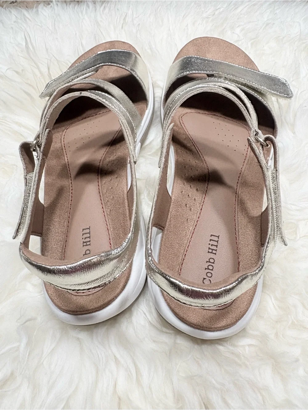 Women's Silver Adjustable Comfort Sandals